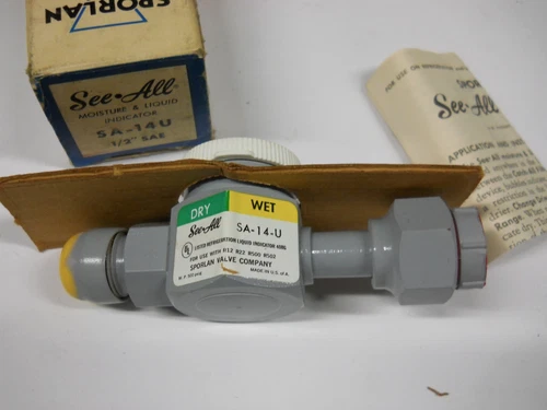 SPORLAN SA-14U SEE ALL MOISTURE & LIQUID INDICATOR 1/2"SAE NEW CONDITION IN BOX