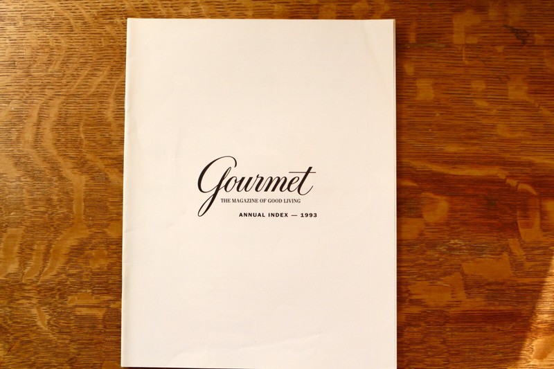 GOURMET MAGAZINE ANNUAL INDEX OF RECIPES, ARTICLES AND AUTHORS - 1993