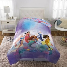 New Disney Little Mermaid "Aquatic Outlines" Comforter for Kids Twin/Full