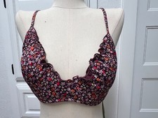 Women Sanctuary RETROGRADE PURPLE Micro Garden Shirred Bikini Swim Top, MSRP 65