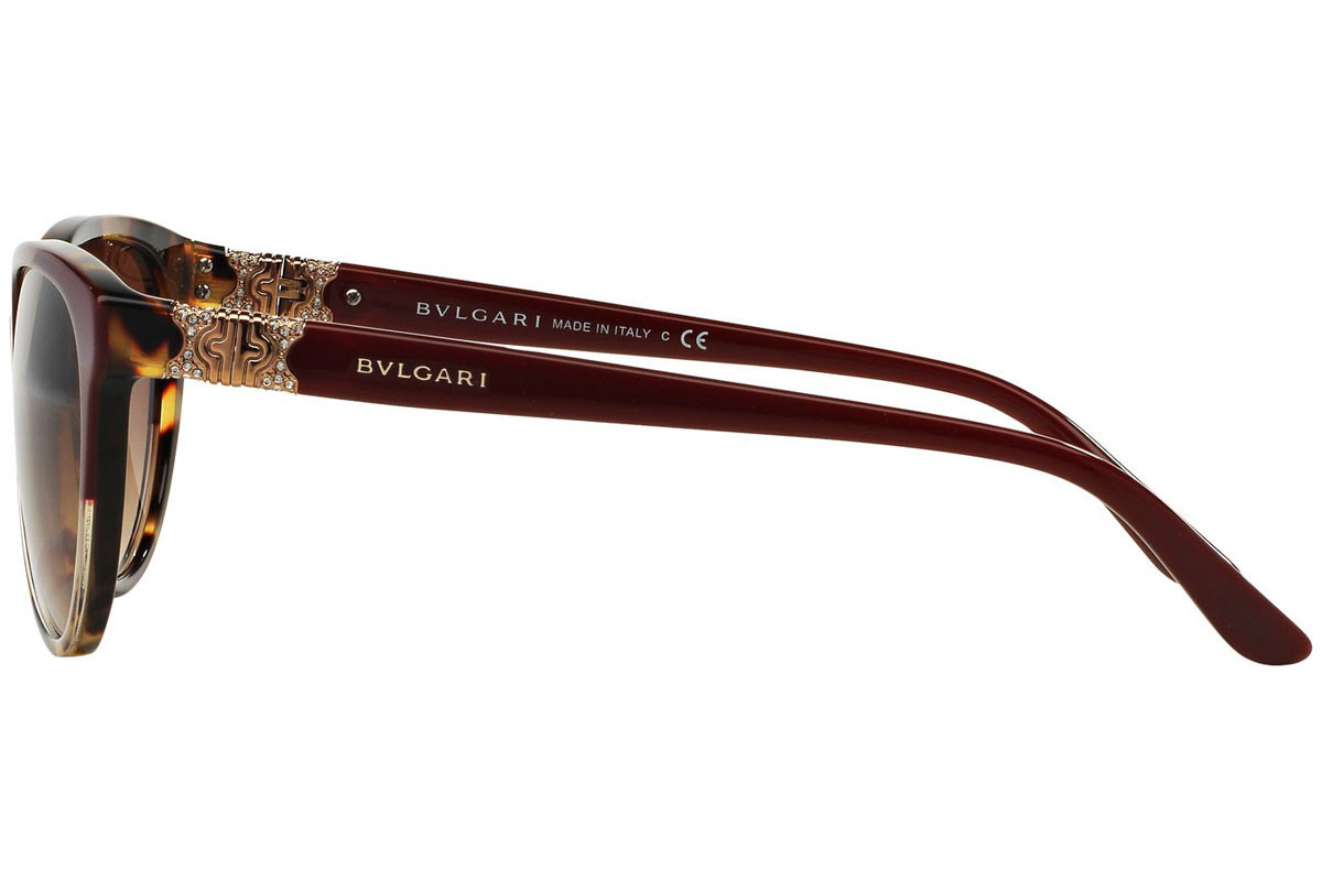 Bvlgari Womens BV 8166B 5370/13 Burgundy Tortoise Sunglasses New