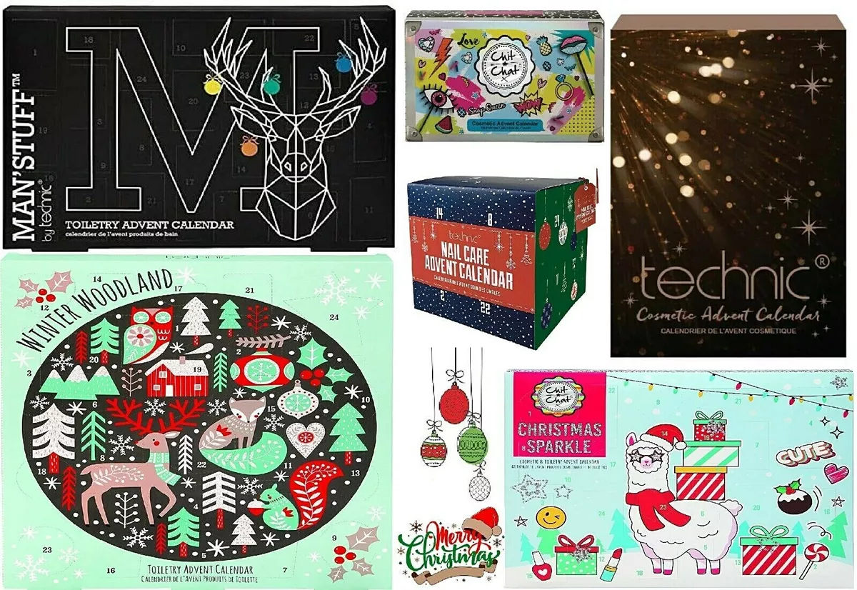 Cosmetic Advent Calendar Beauty Toiletry Christmas MakeUp Men Gift Technic