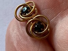 PRETTY 9 CARAT YELLOW SAPPHIRE SET SWIRL STUD EARRINGS ASCA146