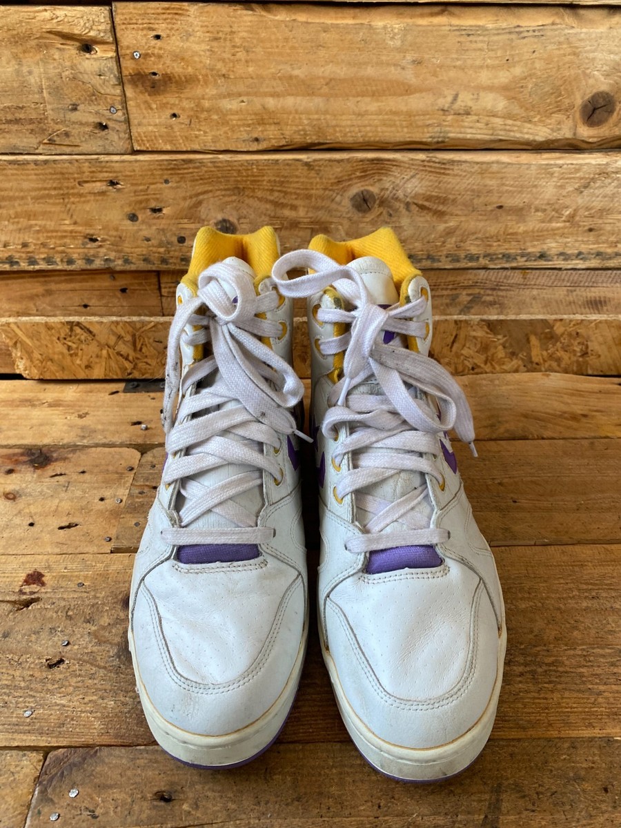 Vintage 90's Converse nba hi-top basketball shoes, lakers sz UK