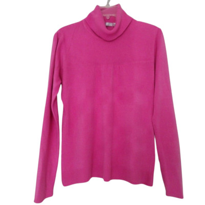 Bright Pink Turtleneck Sweater Sz L | Hampshire Studios Knit Pullover Winter Coz