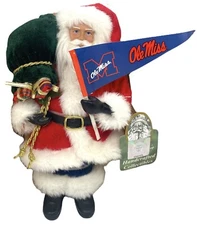 Ole Miss Rebels Hand-Crafted Collectible Santa by Santa’s Workshop-NIB