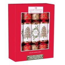 Christmas Crackers Family 10 Pack 36cm - Holly Tree and Wreath