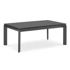 Afuera Living Modern Powder-Coated Aluminum Outdoor Coffee Table in Gray