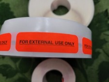 3 ROLLS OF "FOR EXTERNAL USE ONLY" MEDICATION STICKER LABELS A LOT OF LABELS