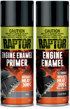 Upol Raptor 1K Pro High Temp Engine Enamel Grey Primer & Gloss Black Spray