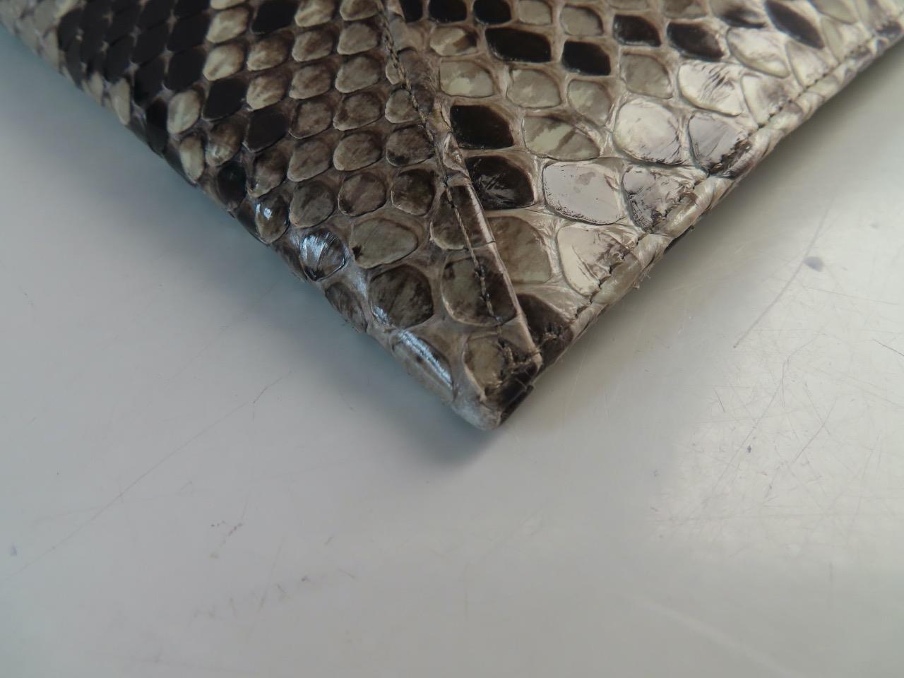 Kara Ross Beige/Brown Python Envelope Clutch Bag - image 6