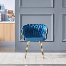 Velvet Dining Chair with Door Knocker Ring Windsor Dressing Room Chair 1/2/4/6