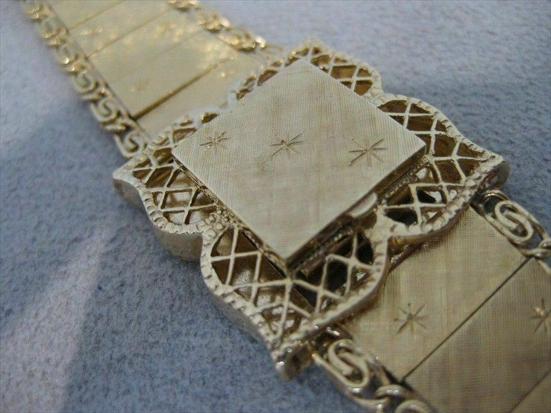 ANTIQUE WIDE 14K YELLOW GOLD HIDDEN LURA FRENCH WATCH MECHANICAL