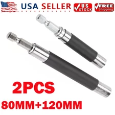 2PC Magnetic Screwdriver Extension Drill Bit Holder Quick Release 1/4" Hex Shank