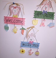 3-wood Easter/welcome/welcome Spring Plaque