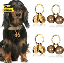 Copper Bells for Dog Cat Collars, 4PCS Loud Jingle Bells with Snap Clips for Pet