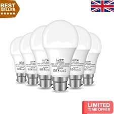 Pack of 6 B22 LED Light Bulbs, 6500K Bright Cool White, 85% Energy Savings