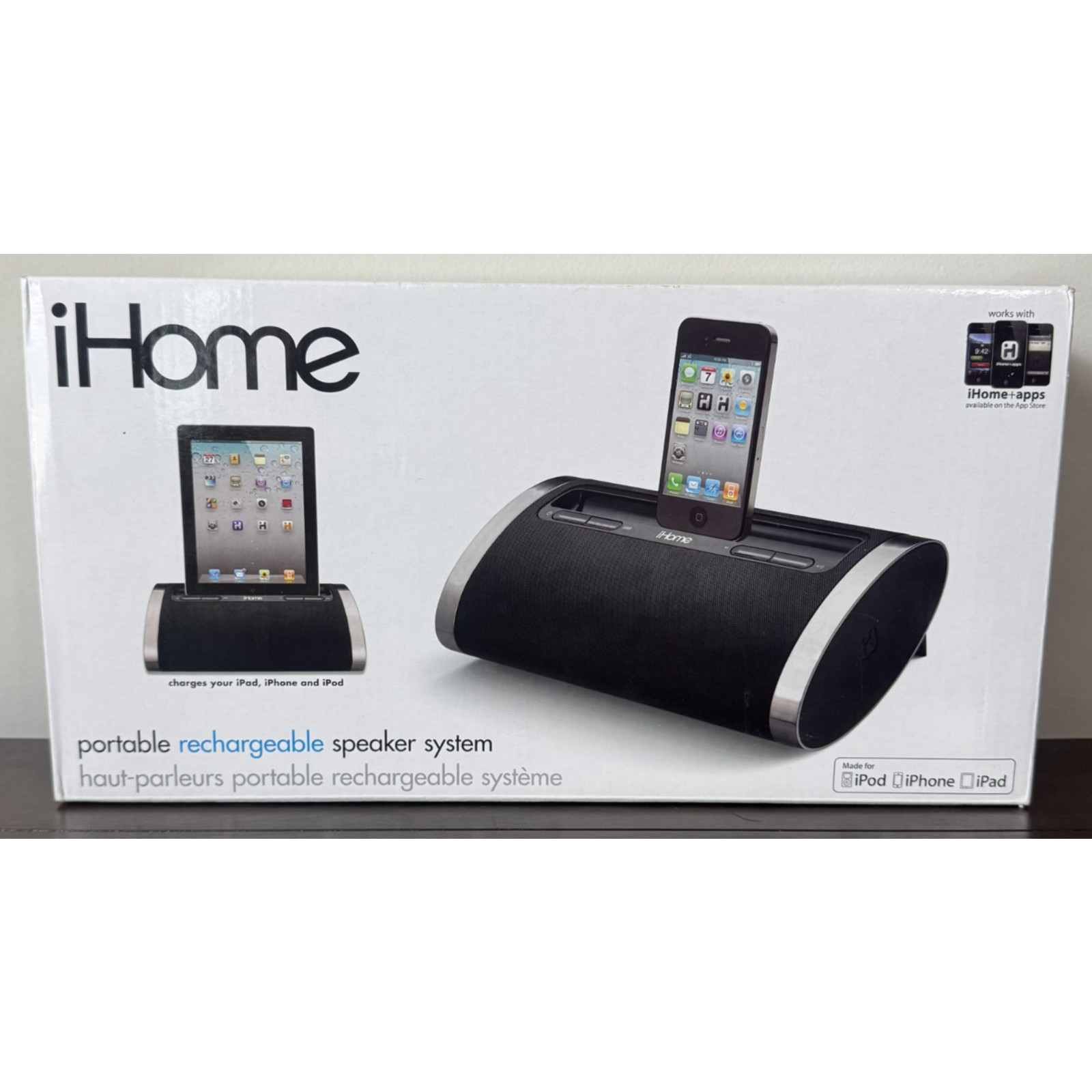 iHome Portable Rechargeable Speaker System Model iD 48 Black Brand New