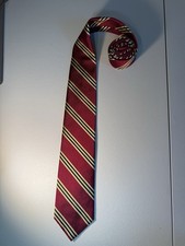 Brooks Brothers Tie Classic Repp Stripe Ivy League Red Blue Gold Silk Neck USA
