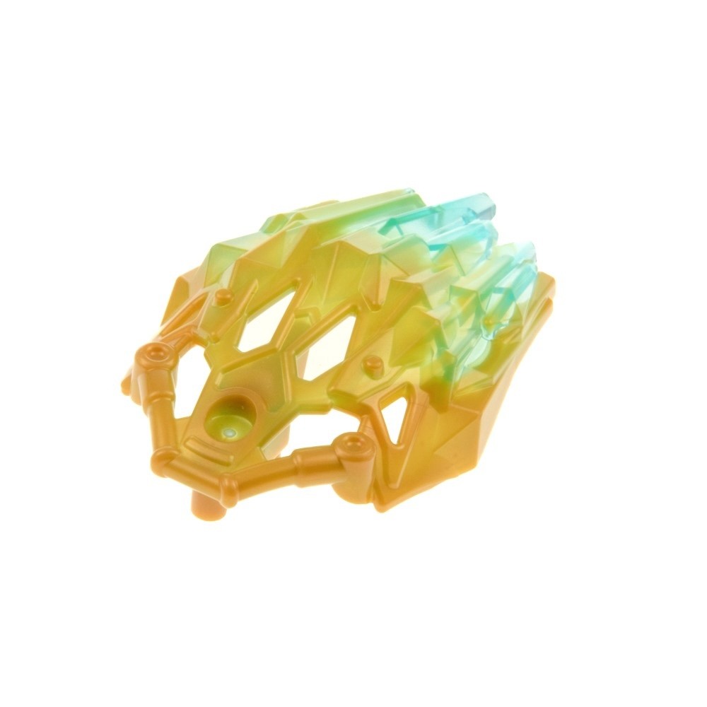 1X Lego Bionicle Figures Armor Crystal Pearl Gold Transparent Blue 24166PB02