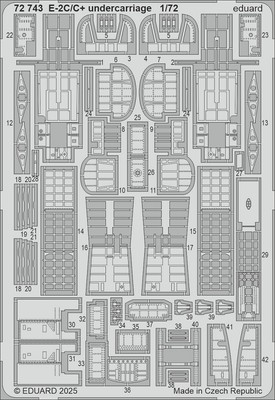 Eduard 1/72 Grumman E-2C/C+ Hawkeye Undercarriage PE parts for Heller kits