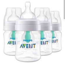 Philips Avent Anti-Colic Bottle with AirFree Vent, 4oz, with Flow 1 Nipples