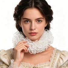 Renaissance Ruffle Collar Victorian Neck Ruff Elizabethan Collars Clown Collars