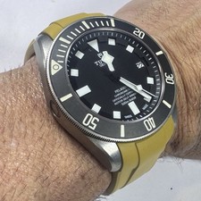 22mm YELLOW Caoutchouc rubber Strap TUDOR Pelagos Watch FKM PLEASE READ DETAILS