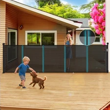 160 Inch Retractable Baby Gates Extra Wide, 42 Inch Extra Tall Retractable Gate,