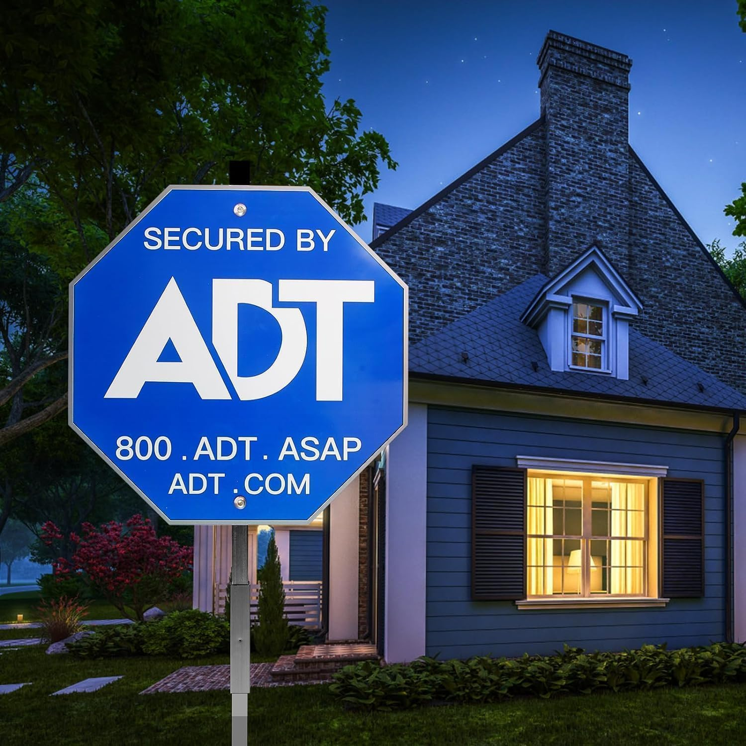 Whitw Add. Sign Security Signs & 8 Pcs ADT Window Stickers 28