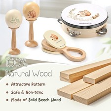 Wooden Musical Instruments for Toddlers 1-3, Montessori Toys Baby Percussion ...