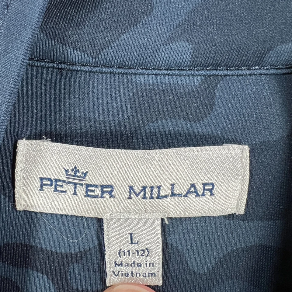 Camisa Pullover Peter Millar Mujer Grande Azul Camuflada Manga Larga Rendimiento 1/4 Z Foto 2 de 4