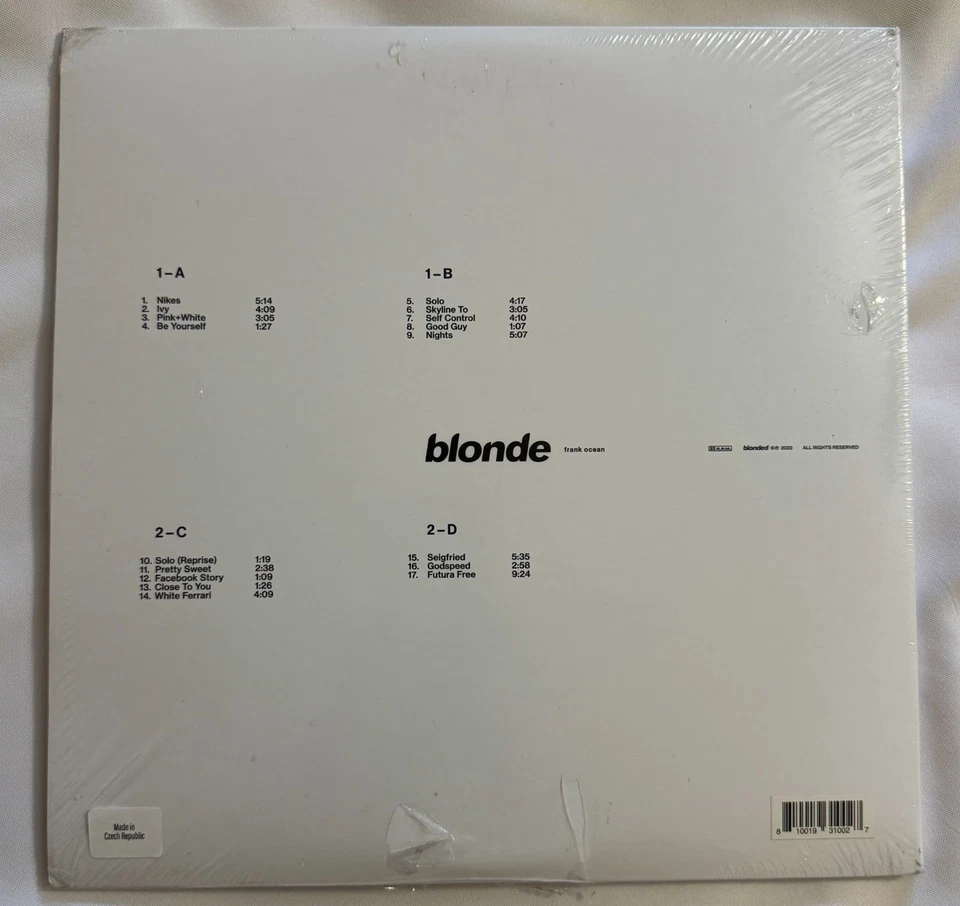 Frank Ocean Blonde 2LP Vinyl 2022  OFFICIAL REPRESS New/COVER SCUFF (See photos) - Image 2 of 3