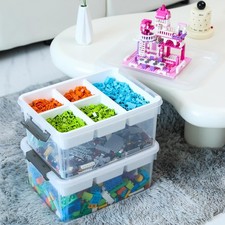 2 Packs, Playdoh, Sewing, Tool, 17 QT Plastic Storage Box with Removable Tr