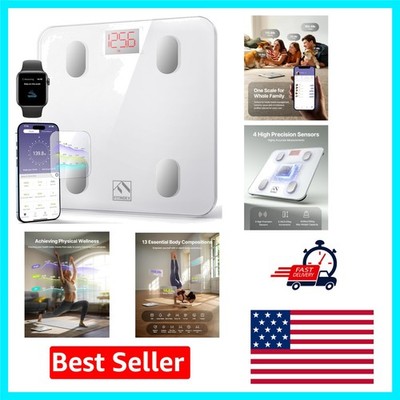 Smart Body Weight Scale with Bluetooth for 13 Composition Metrics, 400lb, White