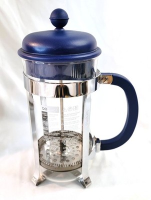 BODUM Blue Edition Original Stainless Steel w/Glass Beaker Coffee French Press