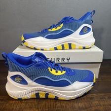 Under Armour Curry 3Z24 Sneakers Blue White Yellow Men Size 12 Warriors Shoes