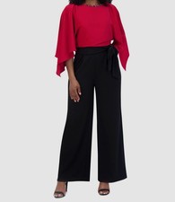 Jessica Howard Womens Red Black Colorblocked ...