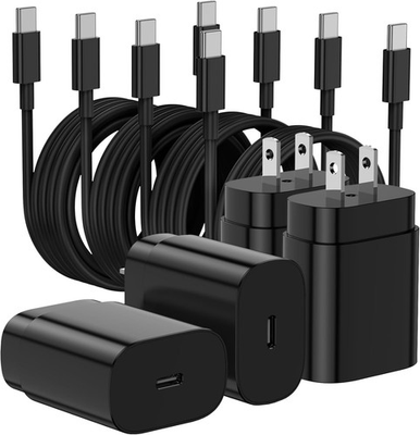 #ad #ad 4 Pack 25W USB C Fast Charger Block for Samsung Galaxy S25 S24 6ft10ft Cables $53.26
