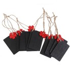 10pcs mini rechteckige hängende Holzschwarz -Schenkungs -Geschenkpreise (rote )