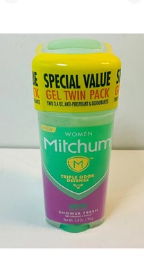 Lot of 2 Mitchum Antiperspirant/Deodorant Gel For Women Shower Fresh 3.4 Oz Each