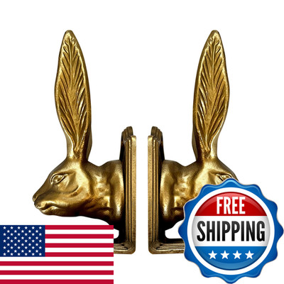 Fox Run Rabbit Decorative Bookend Set 100 Iron 4.7 X 4 X 8.6 Heavy Bookends
