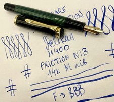 FRICTION NIB PELIKAN M400 GREEN STRIATED Fountain Pen- FIRST Variant- 14k M Nib