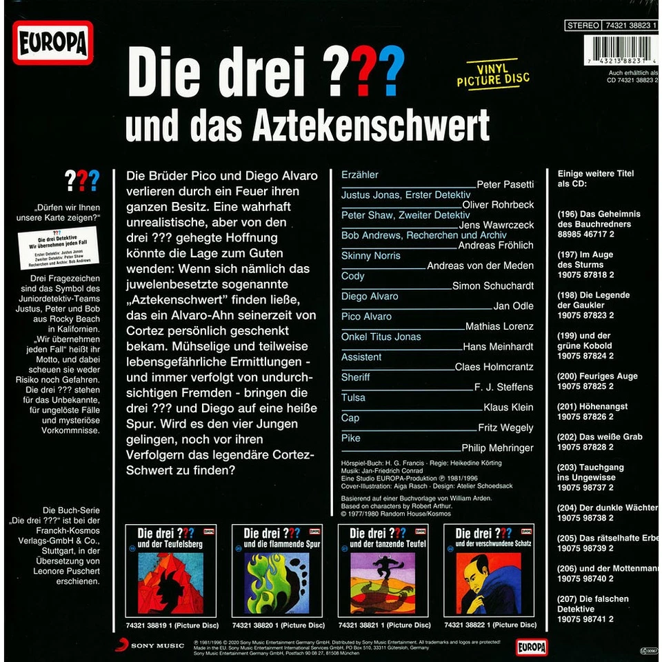 William Arden - Die Drei ??? 23 - Und Das Aztek (Vinyl LP - 1981 - DE - Reissue), Foto 2 von 2