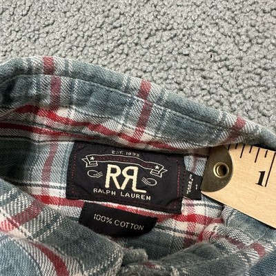 Double RL Ralph Lauren RRL Womens 1/XS Plaid Western Pearl Snap
