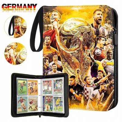 Fußballstar Sammelalbum 400 Karten Ordner Sammelheft Sammelmappe PU-Leder Heft