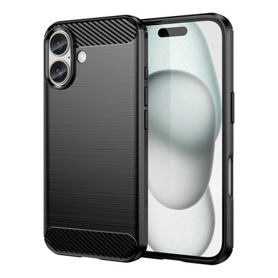 HURTEL SILIKONHÜLLE FÜR IPHONE 16 PLUS CARBON SCHWARZ