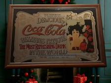 COCA COLA Specchio pubblicitario Coca Cola Delicous Vintage Con Cornice Quadro