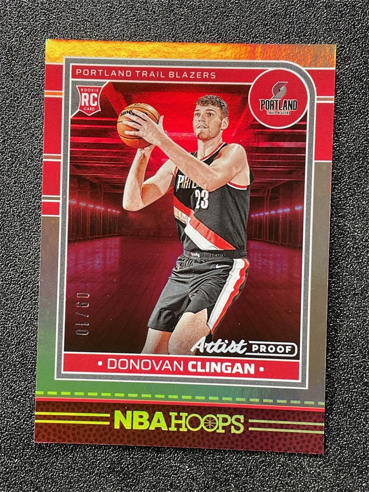 2024-25 Panini NBA Hoops Donovan Clingan #237 Artist Proof Rookie RC Gold /10