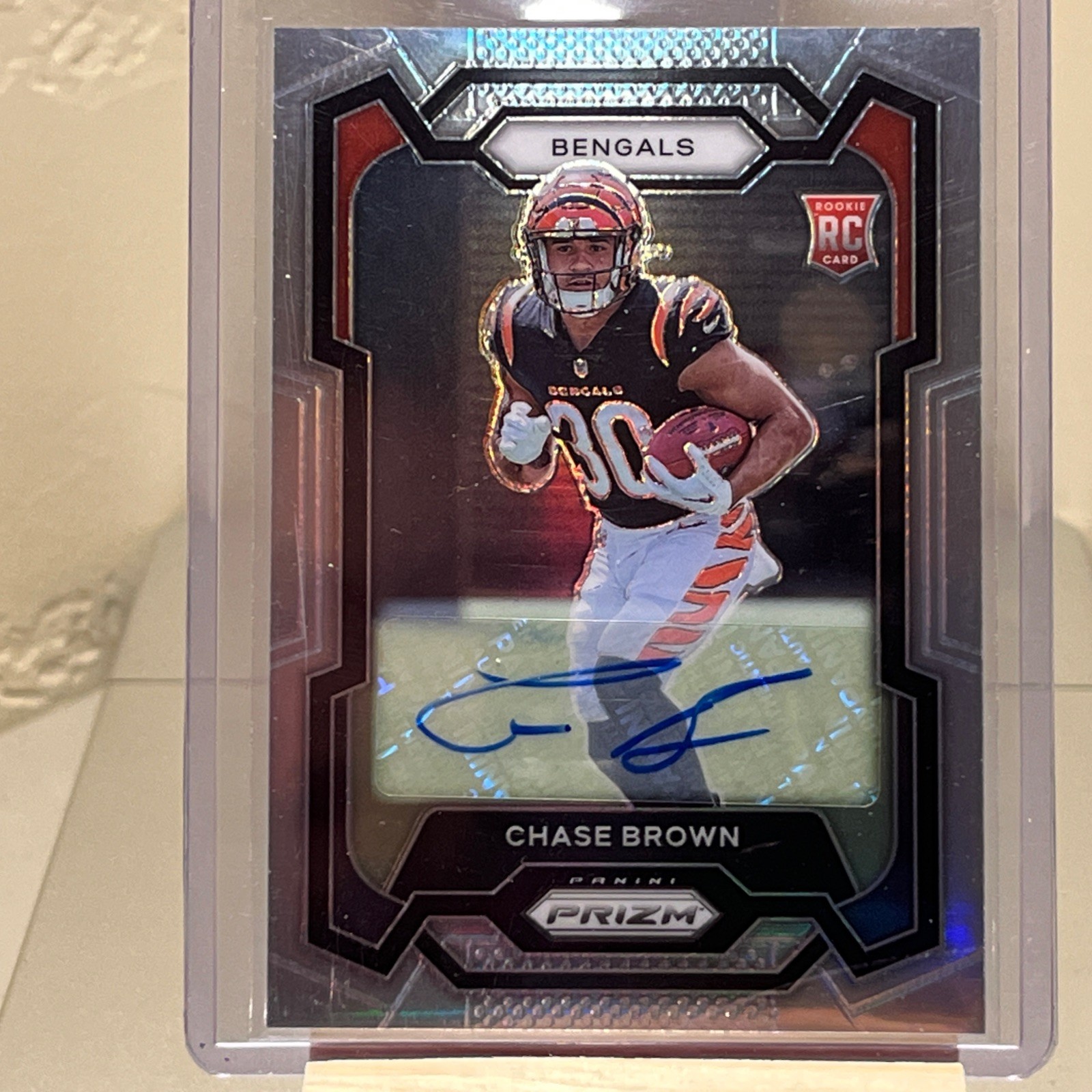 🔥Chase Brown 2023 Panini Prizm Auto Rookie Silver #318 Cincinnati Bengals RC🔥